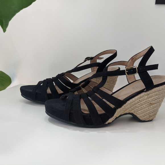 Black Chelsea Crew Hanna wedge Sandle size 9 - Picture 1 of 7